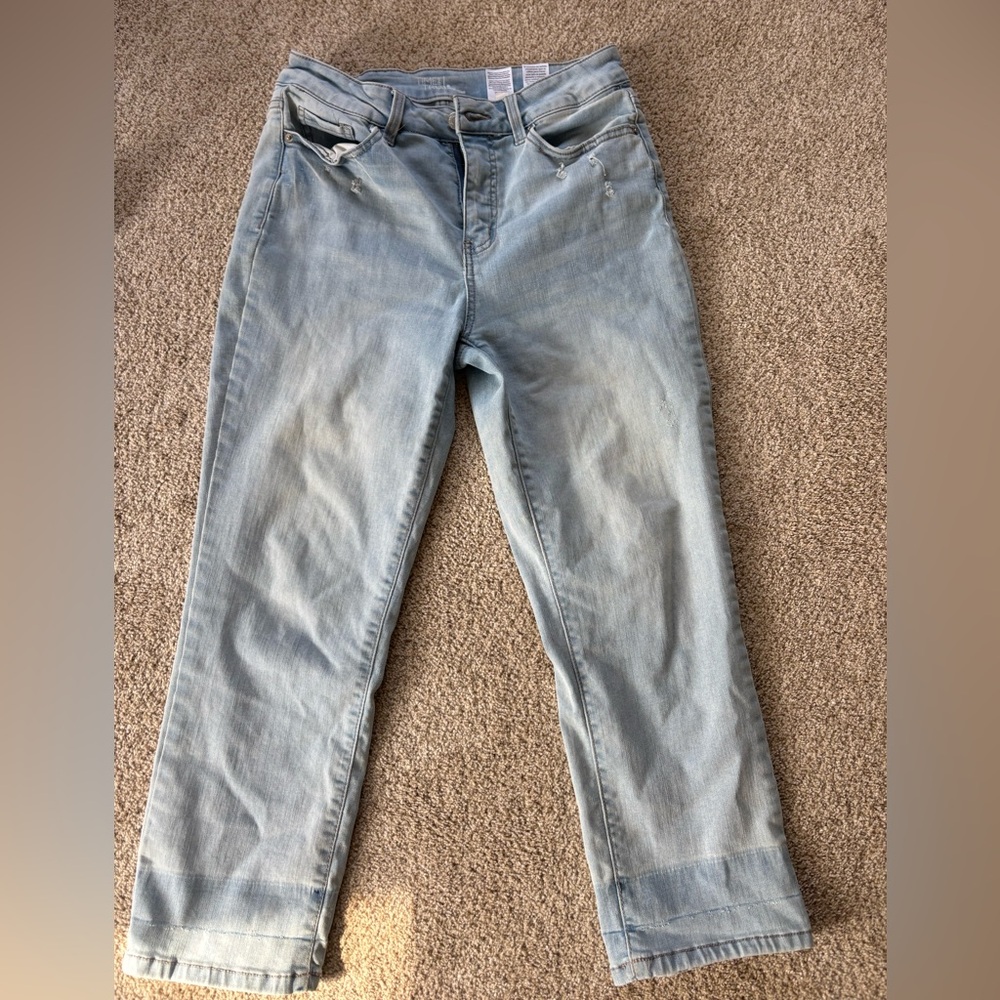 Time & Tru High Rise Cropped Jeans, 6